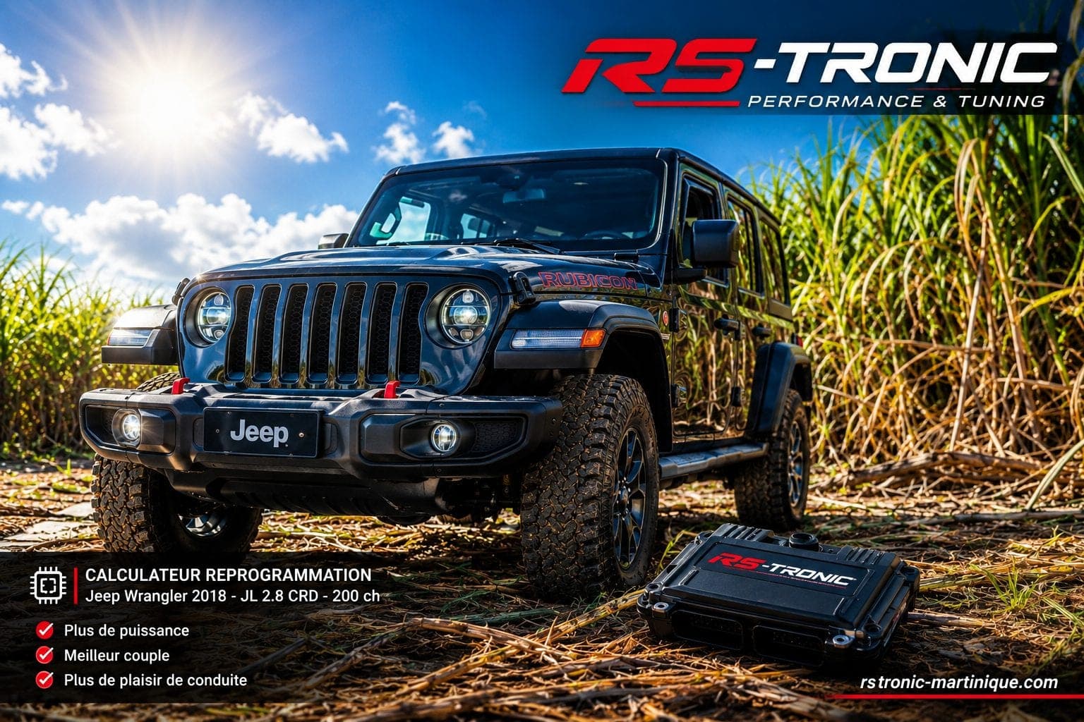 Reprogrammation moteur Jeep Wrangler 2.8 CRD en Martinique