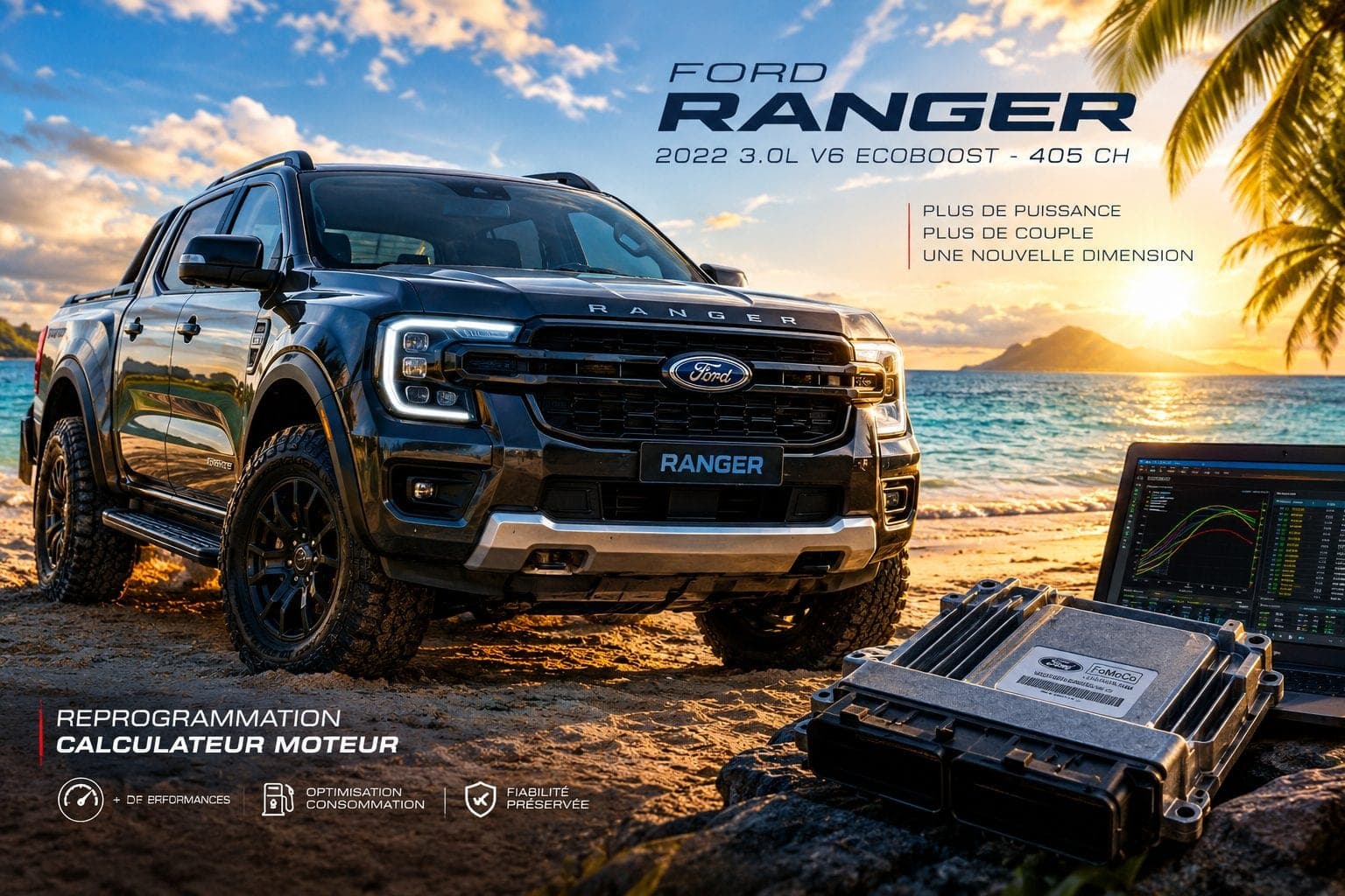 Reprogrammation moteur Ford Ranger 3.0L V6 EcoBoost